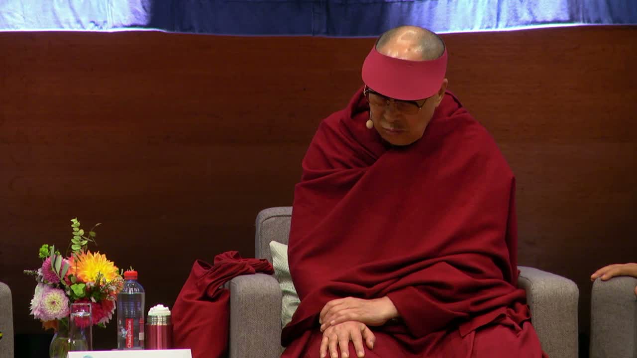 Olafur Eliasson and the Dalai Lama at Power & Care, Brussels 2016